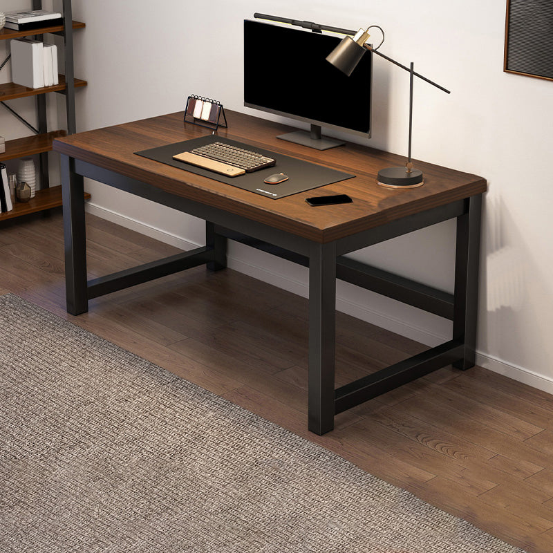 Wooden Industrial Gaming Desk Antique Finish Computer Desk with Metal Legs 47.2"L x 23.6"W x 29.1"H Brown Clearhalo 'furn' 'furn_office_desk' 'Furniture' 'Office Desks' 'Office Furniture' 'office_desk' 7082337