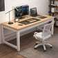 Wooden Industrial Gaming Desk Antique Finish Computer Desk with Metal Legs Clearhalo 'furn' 'furn_office_desk' 'Furniture' 'Office Desks' 'Office Furniture' 'office_desk' 7082338