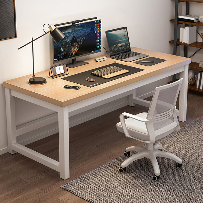 Wooden Industrial Gaming Desk Antique Finish Computer Desk with Metal Legs Clearhalo 'furn' 'furn_office_desk' 'Furniture' 'Office Desks' 'Office Furniture' 'office_desk' 7082338