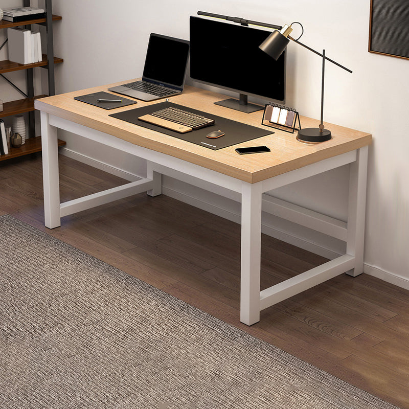 Wooden Industrial Gaming Desk Antique Finish Computer Desk with Metal Legs Natural Clearhalo 'furn' 'furn_office_desk' 'Furniture' 'Office Desks' 'Office Furniture' 'office_desk' 7082339