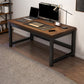 Wooden Industrial Gaming Desk Antique Finish Computer Desk with Metal Legs Brown Clearhalo 'furn' 'furn_office_desk' 'Furniture' 'Office Desks' 'Office Furniture' 'office_desk' 7082341