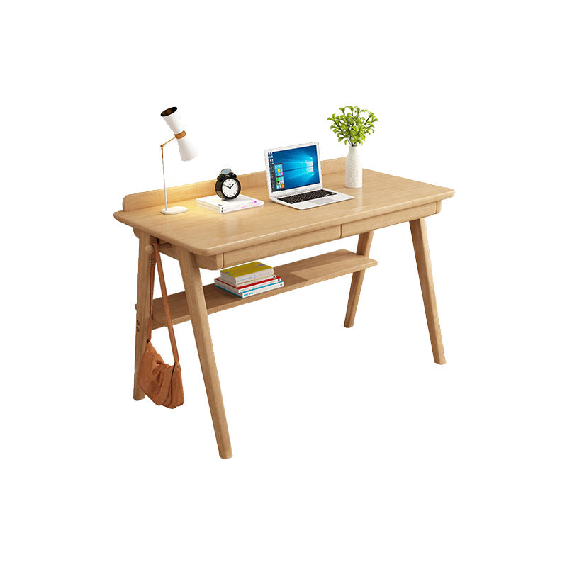Rectangular Shaped Office Table Wooden Writing Desk for Home Natural Shelves Clearhalo 'furn' 'furn_office_desk' 'Furniture' 'Office Desks' 'Office Furniture' 'office_desk' 7082379