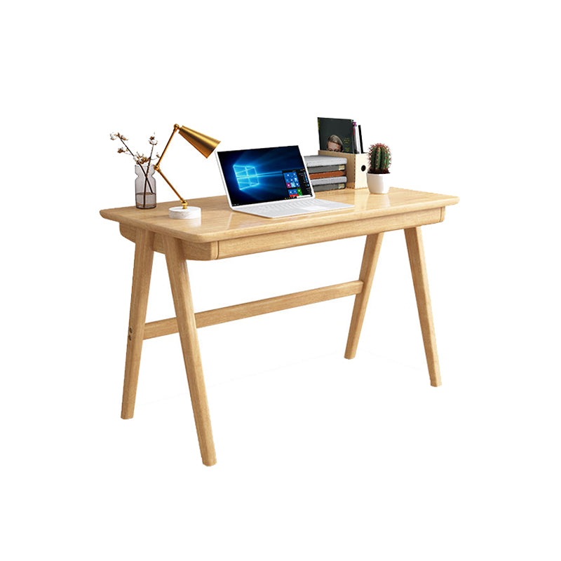 Rectangular Shaped Office Table Wooden Writing Desk for Home 31.5"L x 21.7"W x 29.5"H Natural No Shelf Clearhalo 'furn' 'furn_office_desk' 'Furniture' 'Office Desks' 'Office Furniture' 'office_desk' 7082389