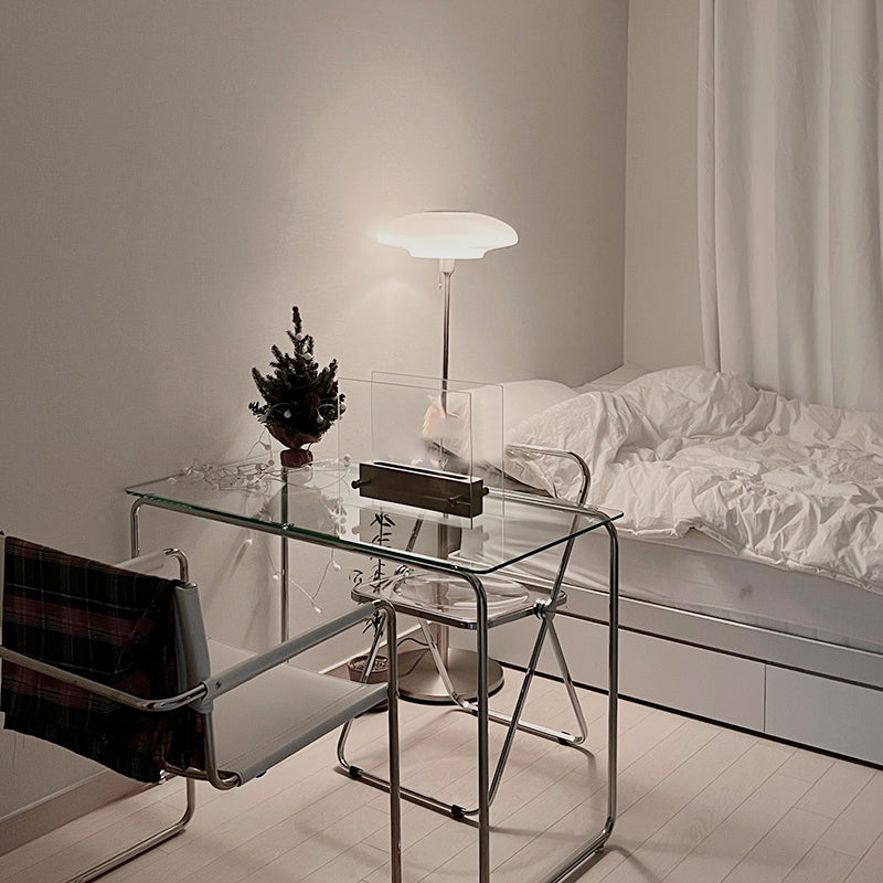 Table de tareas de forma rectangular de escritorio de estilo moderno de vidrio con 2 legs para el hogar