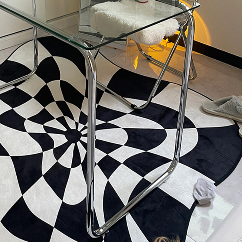 Table de tareas de forma rectangular de escritorio de estilo moderno de vidrio con 2 legs para el hogar