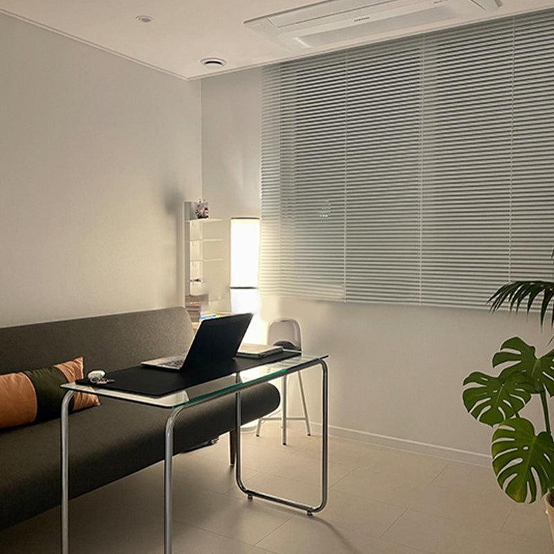 Table de tareas de forma rectangular de escritorio de estilo moderno de vidrio con 2 legs para el hogar