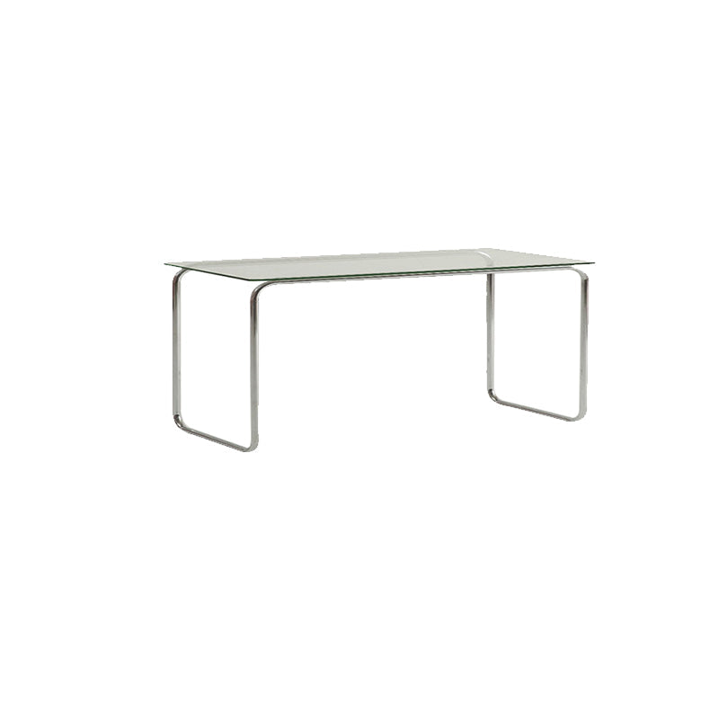 Table de tareas de forma rectangular de escritorio de estilo moderno de vidrio con 2 legs para el hogar