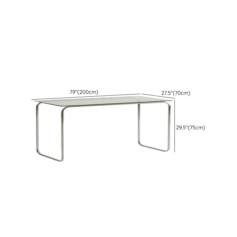 Table de tareas de forma rectangular de escritorio de estilo moderno de vidrio con 2 legs para el hogar