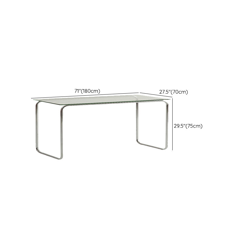 Table de tareas de forma rectangular de escritorio de estilo moderno de vidrio con 2 legs para el hogar
