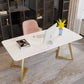 Glam Stone Rectangle Writing Desk Sled Base 29.53-inch Tall Office Desk