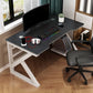 Contemporary Wooden Computer Desk Sled Base 29.53-inch Tall Office Desk