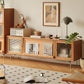 Scandinavian TV Stand Console Wooden TV Media Stand with Doors Clearhalo 'furn' 'furn_tv_stands_entertainment_centers' 'Furniture' 'Living Room Furniture' 'TV Stands & Entertainment Centers' 'TV Stands & Media Storage Furniture' 'tv_stands_entertainment_centers' 7082570