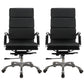 Modern Office Chair Fixed Arms Leather No Distressing Desk Chair with Wheels 2 Piece Set Clearhalo 'furn' 'furn_office_chair' 'Furniture' 'Office Chairs' 'Office Furniture' 'office_chair' 7082639