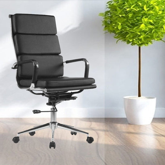 Modern Office Chair Fixed Arms Leather No Distressing Desk Chair with Wheels Clearhalo 'furn' 'furn_office_chair' 'Furniture' 'Office Chairs' 'Office Furniture' 'office_chair' 7082640