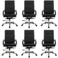 Modern Office Chair Fixed Arms Leather No Distressing Desk Chair with Wheels 6 Piece Set Clearhalo 'furn' 'furn_office_chair' 'Furniture' 'Office Chairs' 'Office Furniture' 'office_chair' 7082643