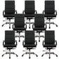 Modern Office Chair Fixed Arms Leather No Distressing Desk Chair with Wheels 8 Piece Set Clearhalo 'furn' 'furn_office_chair' 'Furniture' 'Office Chairs' 'Office Furniture' 'office_chair' 7082645