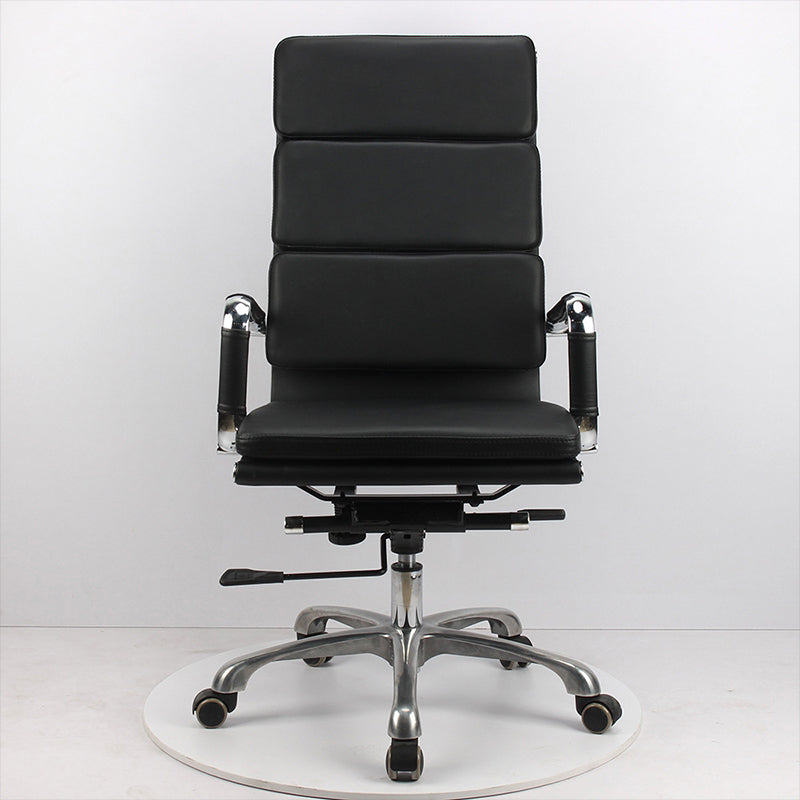 Modern Office Chair Fixed Arms Leather No Distressing Desk Chair with Wheels 1 Piece Clearhalo 'furn' 'furn_office_chair' 'Furniture' 'Office Chairs' 'Office Furniture' 'office_chair' 7082650