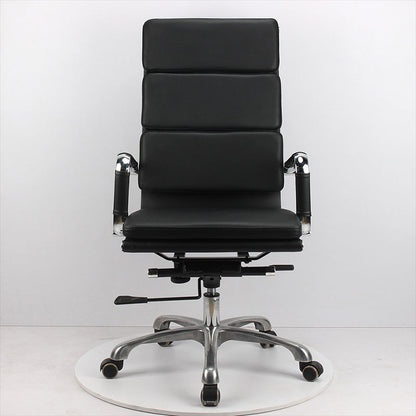 Modern Office Chair Fixed Arms Leather No Distressing Desk Chair with Wheels 1 Piece Clearhalo 'furn' 'furn_office_chair' 'Furniture' 'Office Chairs' 'Office Furniture' 'office_chair' 7082650