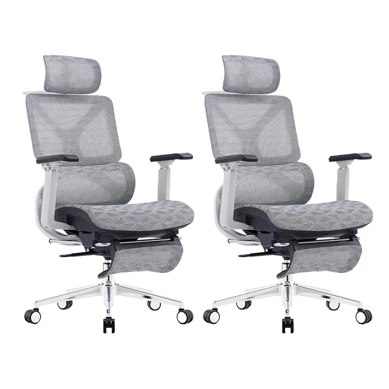 Modern Removable Arms Office Chair No Distressing Ergonomic Chair with Breathable Back White 2 Piece Set Clearhalo 'furn' 'furn_office_chair' 'Furniture' 'Office Chairs' 'Office Furniture' 'office_chair' 7082681