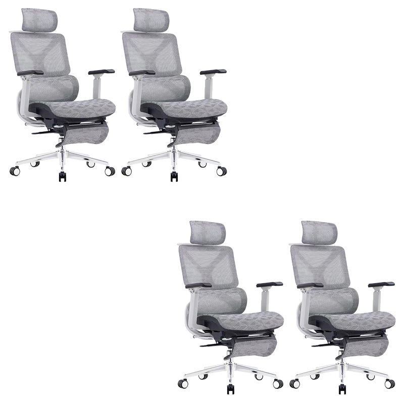 Modern Removable Arms Office Chair No Distressing Ergonomic Chair with Breathable Back White 4 Piece Set Clearhalo 'furn' 'furn_office_chair' 'Furniture' 'Office Chairs' 'Office Furniture' 'office_chair' 7082684