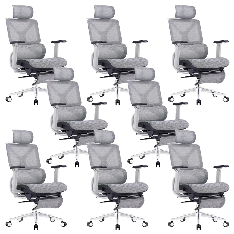 Modern Removable Arms Office Chair No Distressing Ergonomic Chair with Breathable Back White 8 Piece Set Clearhalo 'furn' 'furn_office_chair' 'Furniture' 'Office Chairs' 'Office Furniture' 'office_chair' 7082687