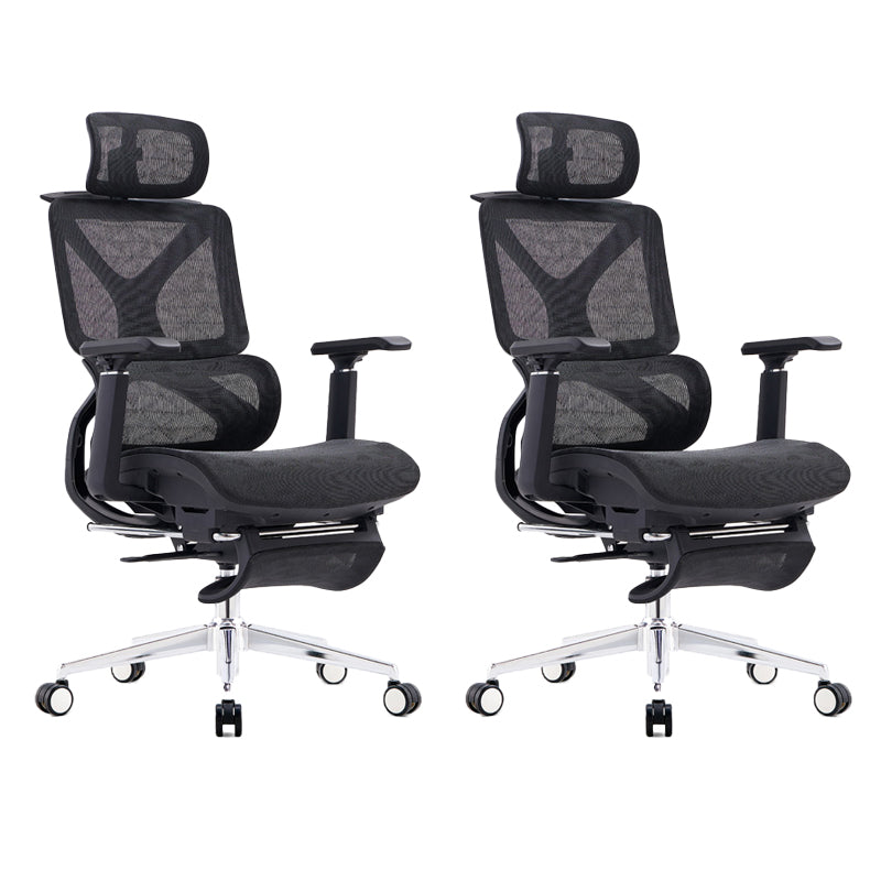 Modern Removable Arms Office Chair No Distressing Ergonomic Chair with Breathable Back Black 2 Piece Set Clearhalo 'furn' 'furn_office_chair' 'Furniture' 'Office Chairs' 'Office Furniture' 'office_chair' 7082690