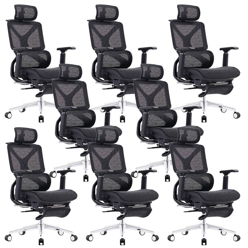 Modern Removable Arms Office Chair No Distressing Ergonomic Chair with Breathable Back Black 8 Piece Set Clearhalo 'furn' 'furn_office_chair' 'Furniture' 'Office Chairs' 'Office Furniture' 'office_chair' 7082696