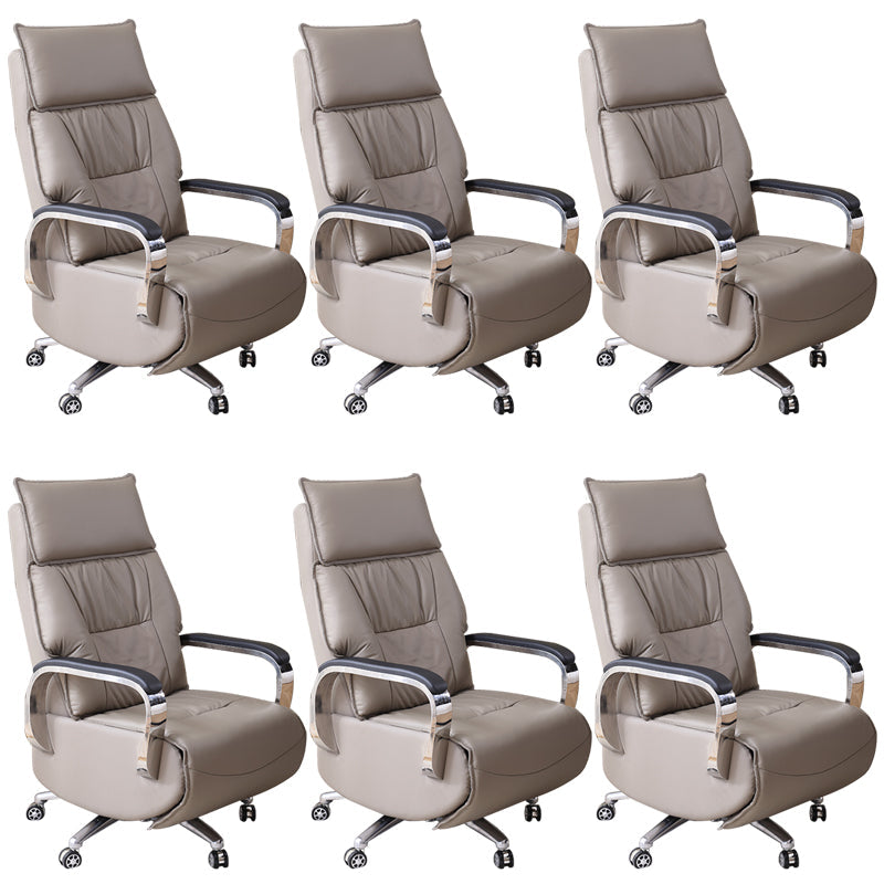 Chaise moderne en cuir en cuir réglable Hauteur de bureau chaise de bureau avec roues