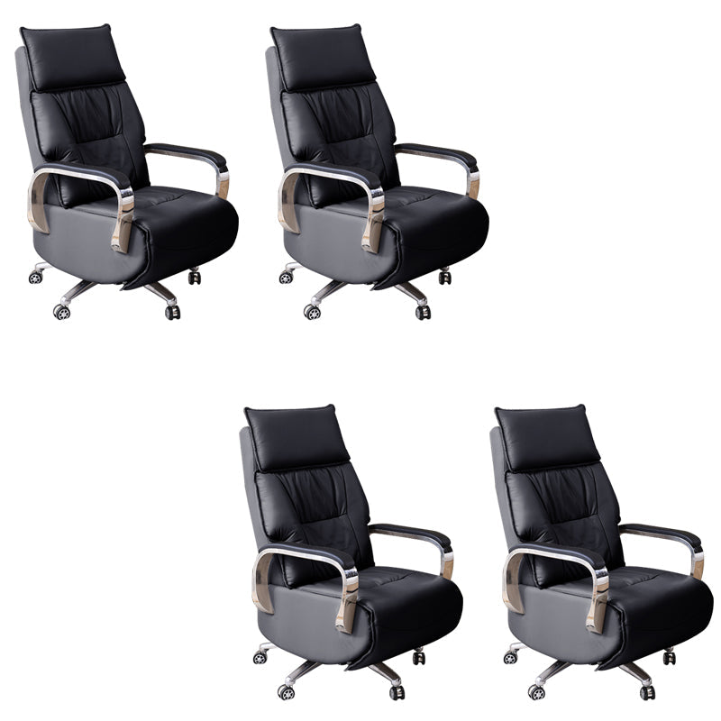 Chaise moderne en cuir en cuir réglable Hauteur de bureau chaise de bureau avec roues