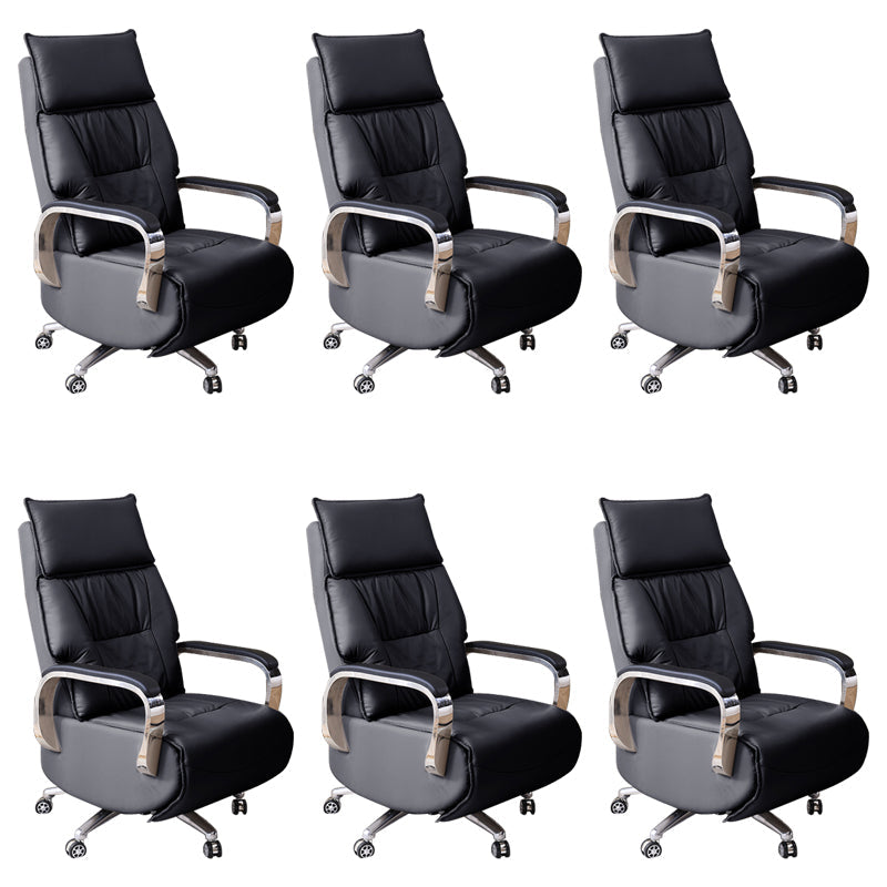 Chaise moderne en cuir en cuir réglable Hauteur de bureau chaise de bureau avec roues