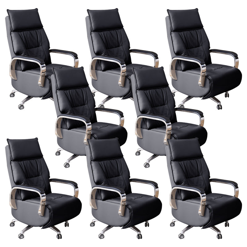 Chaise moderne en cuir en cuir réglable Hauteur de bureau chaise de bureau avec roues