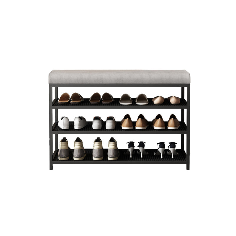 Modern Cushioned Seating Bench Rectangle Shoe Storage Entryway Bench 24"L x 13"W x 19"H Gray Clearhalo 'Benches' 'Chairs & Seating' 'furn' 'furn_benches' 'Furniture' 'Living Room Furniture' 7083249