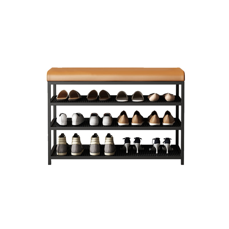 Modern Cushioned Seating Bench Rectangle Shoe Storage Entryway Bench 24"L x 13"W x 19"H Orange Clearhalo 'Benches' 'Chairs & Seating' 'furn' 'furn_benches' 'Furniture' 'Living Room Furniture' 7083250