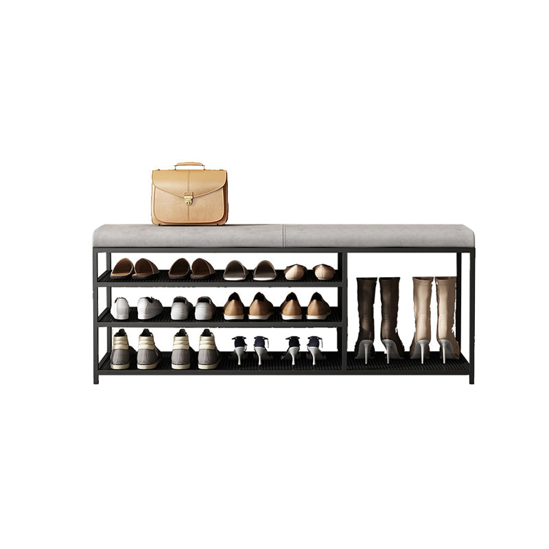 Modern Cushioned Seating Bench Rectangle Shoe Storage Entryway Bench Gray Clearhalo 'Benches' 'Chairs & Seating' 'furn' 'furn_benches' 'Furniture' 'Living Room Furniture' 7083254