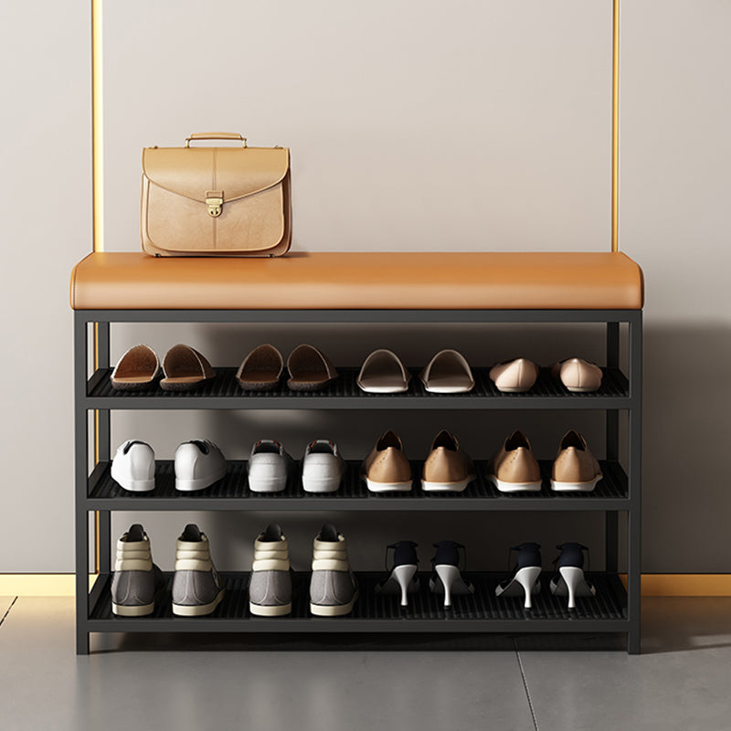 Modern Cushioned Seating Bench Rectangle Shoe Storage Entryway Bench Clearhalo 'Benches' 'Chairs & Seating' 'furn' 'furn_benches' 'Furniture' 'Living Room Furniture' 7083261