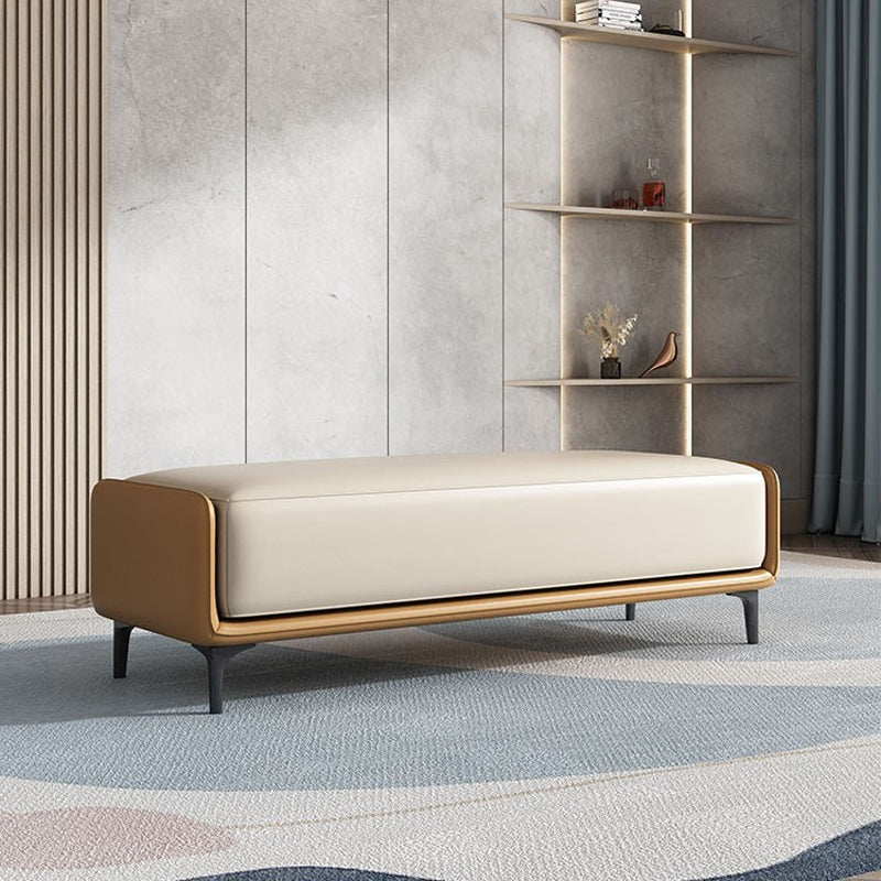 Modern Cushioned Seating Bench Rectangle Entryway and Bedroom Bench , 16 inch W 69"L x 16"W x 18"H Brown Clearhalo 'Benches' 'Chairs & Seating' 'furn' 'furn_benches' 'Furniture' 'Living Room Furniture' 7083266