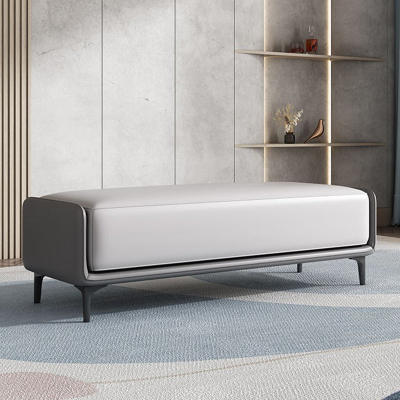 Modern Cushioned Seating Bench Rectangle Entryway and Bedroom Bench , 16 inch W Grey Clearhalo 'Benches' 'Chairs & Seating' 'furn' 'furn_benches' 'Furniture' 'Living Room Furniture' 7083267