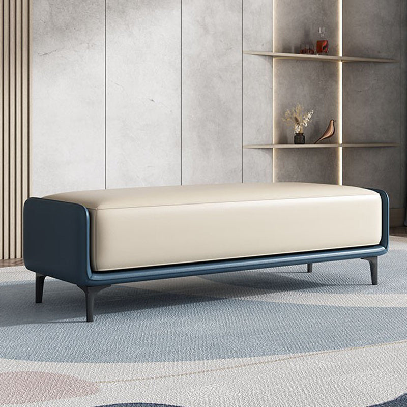 Modern Cushioned Seating Bench Rectangle Entryway and Bedroom Bench , 16 inch W Blue Clearhalo 'Benches' 'Chairs & Seating' 'furn' 'furn_benches' 'Furniture' 'Living Room Furniture' 7083268