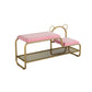 Cushioned Seating Bench Rectangle Shoe Storage Entryway Bench , 12.5 inch W Pink Clearhalo 'Benches' 'Chairs & Seating' 'furn' 'furn_benches' 'Furniture' 'Living Room Furniture' 7083299