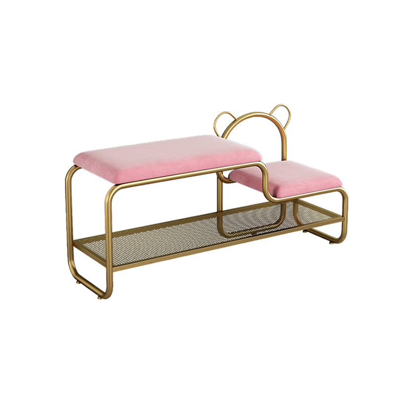 Cushioned Seating Bench Rectangle Shoe Storage Entryway Bench , 12.5 inch W Pink Clearhalo 'Benches' 'Chairs & Seating' 'furn' 'furn_benches' 'Furniture' 'Living Room Furniture' 7083299