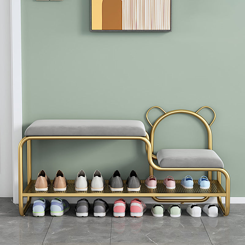 Cushioned Seating Bench Rectangle Shoe Storage Entryway Bench , 12.5 inch W 47"L x 13"W x 18"H Gray Clearhalo 'Benches' 'Chairs & Seating' 'furn' 'furn_benches' 'Furniture' 'Living Room Furniture' 7083301