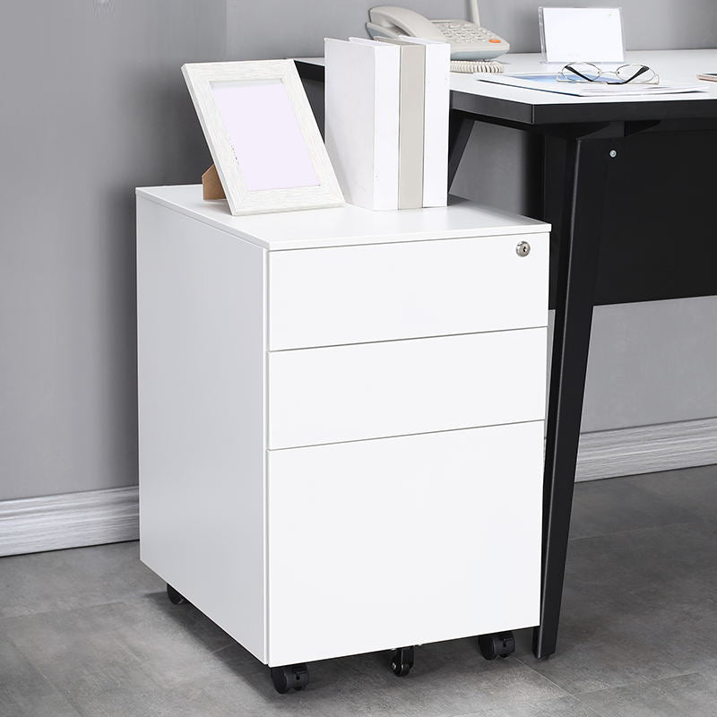 Modern File Cabinets Metal Frame File Pedestal with Key Lock for Office Clearhalo 'Filing Cabinets' 'filling_cabinets' 'furn' 'furn_filling_cabinets' 'Furniture' 'Office Furniture' 7087220