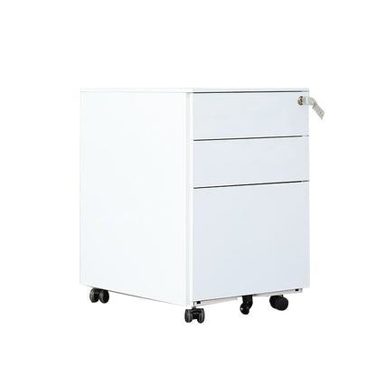 Modern File Cabinets Metal Frame File Pedestal with Key Lock for Office White Side Pulls Clearhalo 'Filing Cabinets' 'filling_cabinets' 'furn' 'furn_filling_cabinets' 'Furniture' 'Office Furniture' 7087224