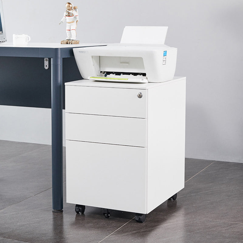 Modern File Cabinets Metal Frame File Pedestal with Key Lock for Office Clearhalo 'Filing Cabinets' 'filling_cabinets' 'furn' 'furn_filling_cabinets' 'Furniture' 'Office Furniture' 7087225