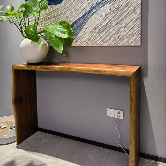 12 Inch Wide Accent Table Mid-Century Modern Rectangle Console Table