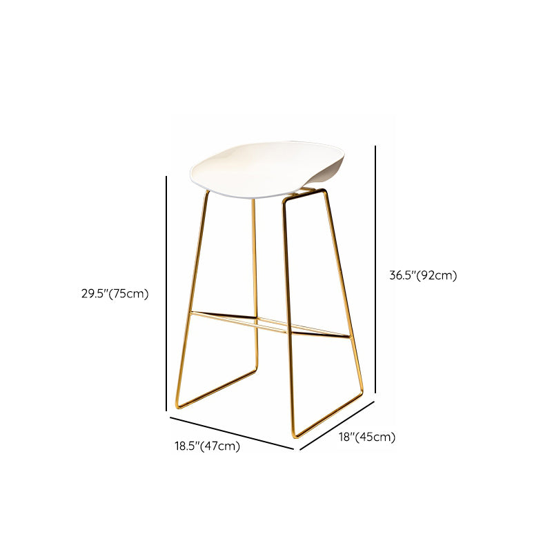 Glam Low Back Dining Stools Armless Bar Stools with Footrest Clearhalo 'Bar Furniture' 'Bar Stools' 'bar_stools' 'furn' 'furn_bar_stools' 'Furniture' 'Kitchen & Dining Furniture' 7089149