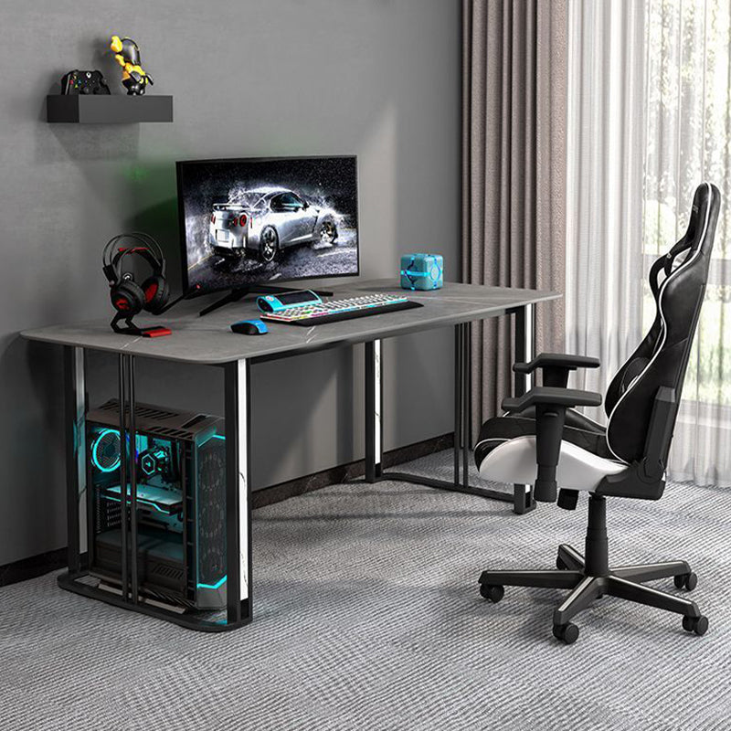 Table d'écriture de forme rectangulaire en pierre de style moderne avec 2 legs pour la maison