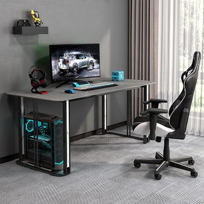 Table d'écriture de forme rectangulaire en pierre de style moderne avec 2 legs pour la maison