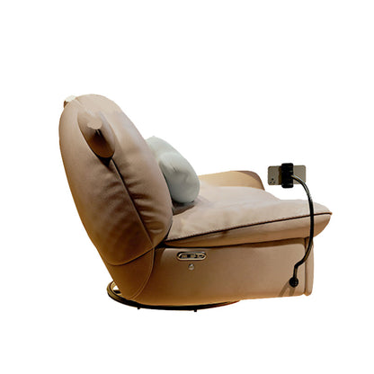 Sedia da club in pelle vera scandinaviana reclinabile in casa