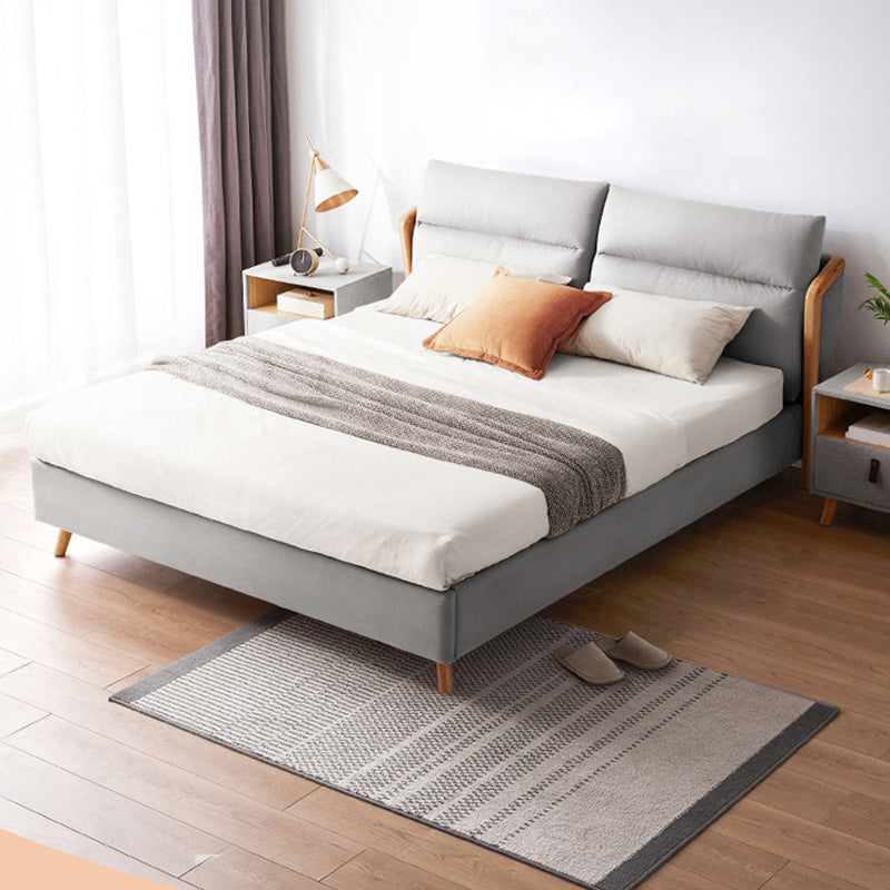 Letto a pannello a colori solidi Funco in fico in pelle rivestita standard